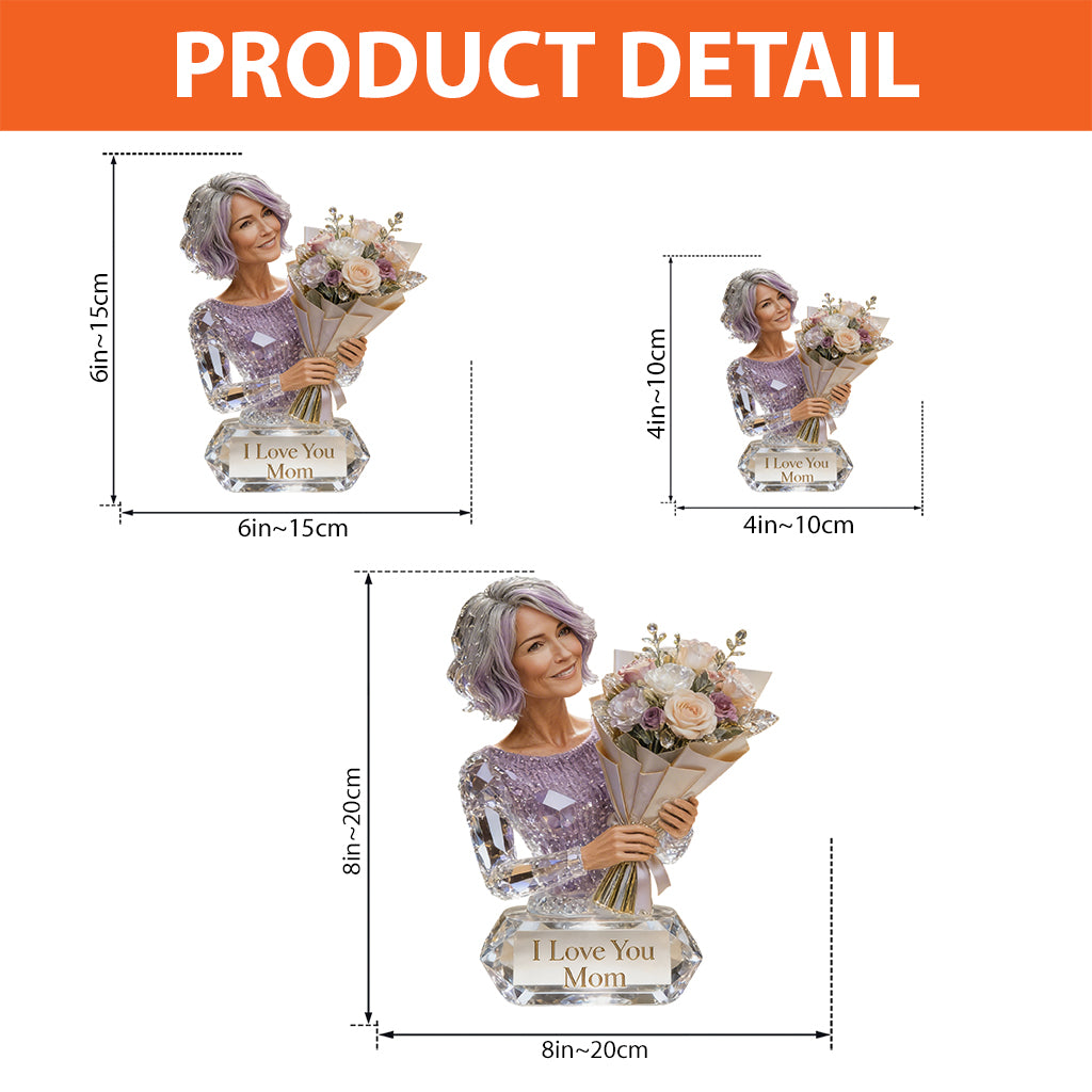 Mom Grandma And Flower Bouquet - Personalized Mother Custom Shaped Acrylic Plaque