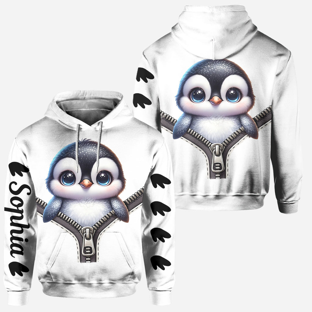 Niedlicher Pinguin – Personalisierter Hoodie und Leggings für Pinguinliebhaber