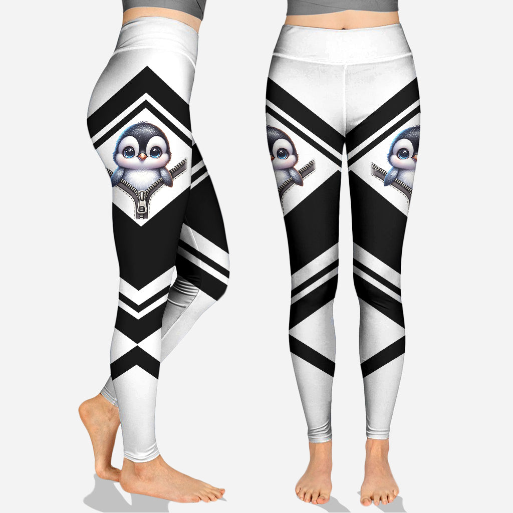 Niedlicher Pinguin – Personalisierter Hoodie und Leggings für Pinguinliebhaber