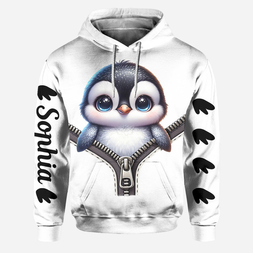 Niedlicher Pinguin – Personalisierter Hoodie und Leggings für Pinguinliebhaber