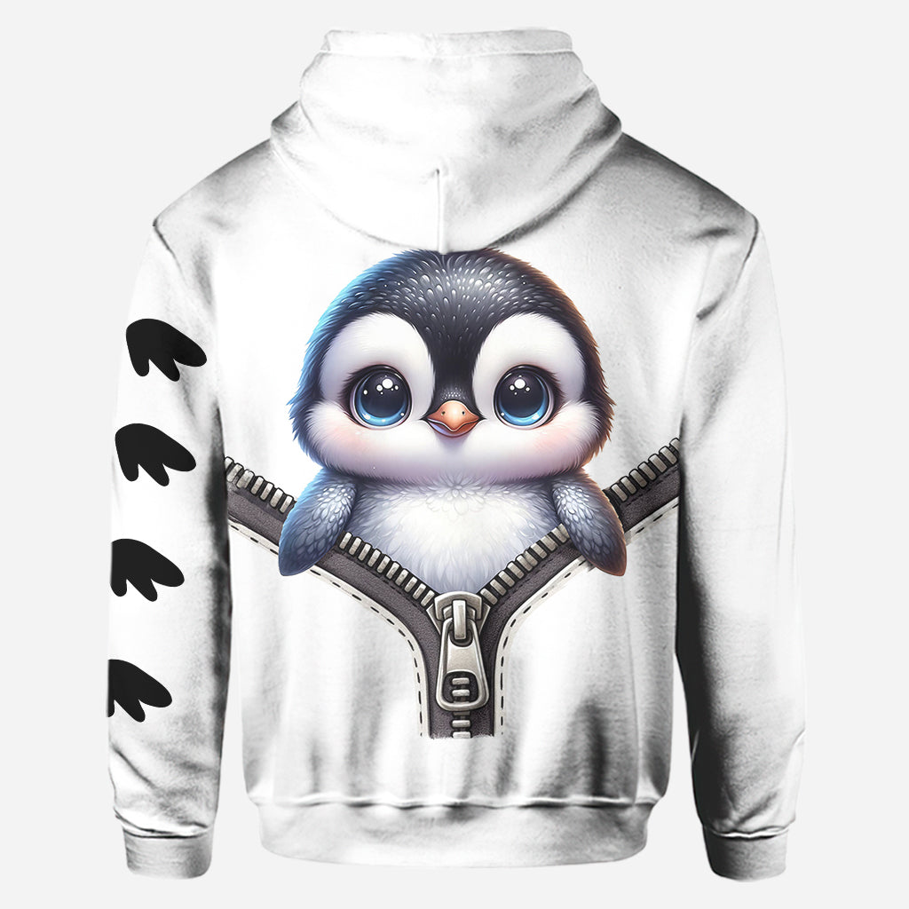 Niedlicher Pinguin – Personalisierter Hoodie und Leggings für Pinguinliebhaber