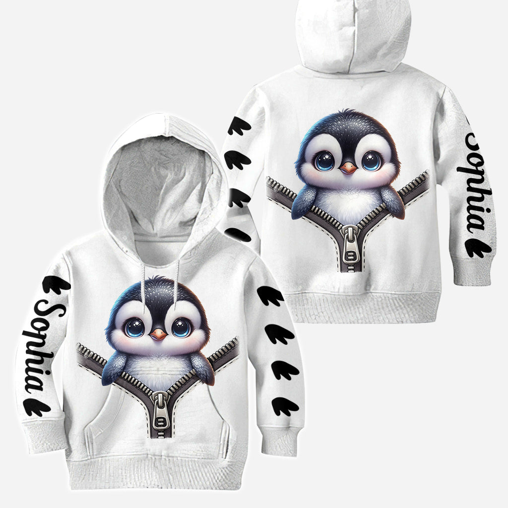 Niedlicher Pinguin – Personalisierter Hoodie und Leggings für Pinguinliebhaber