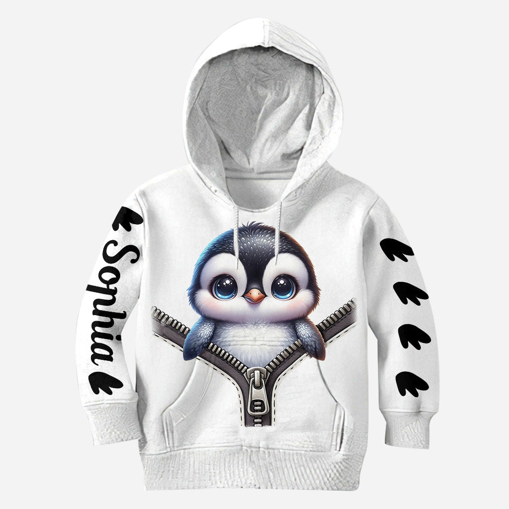 Niedlicher Pinguin – Personalisierter Hoodie und Leggings für Pinguinliebhaber