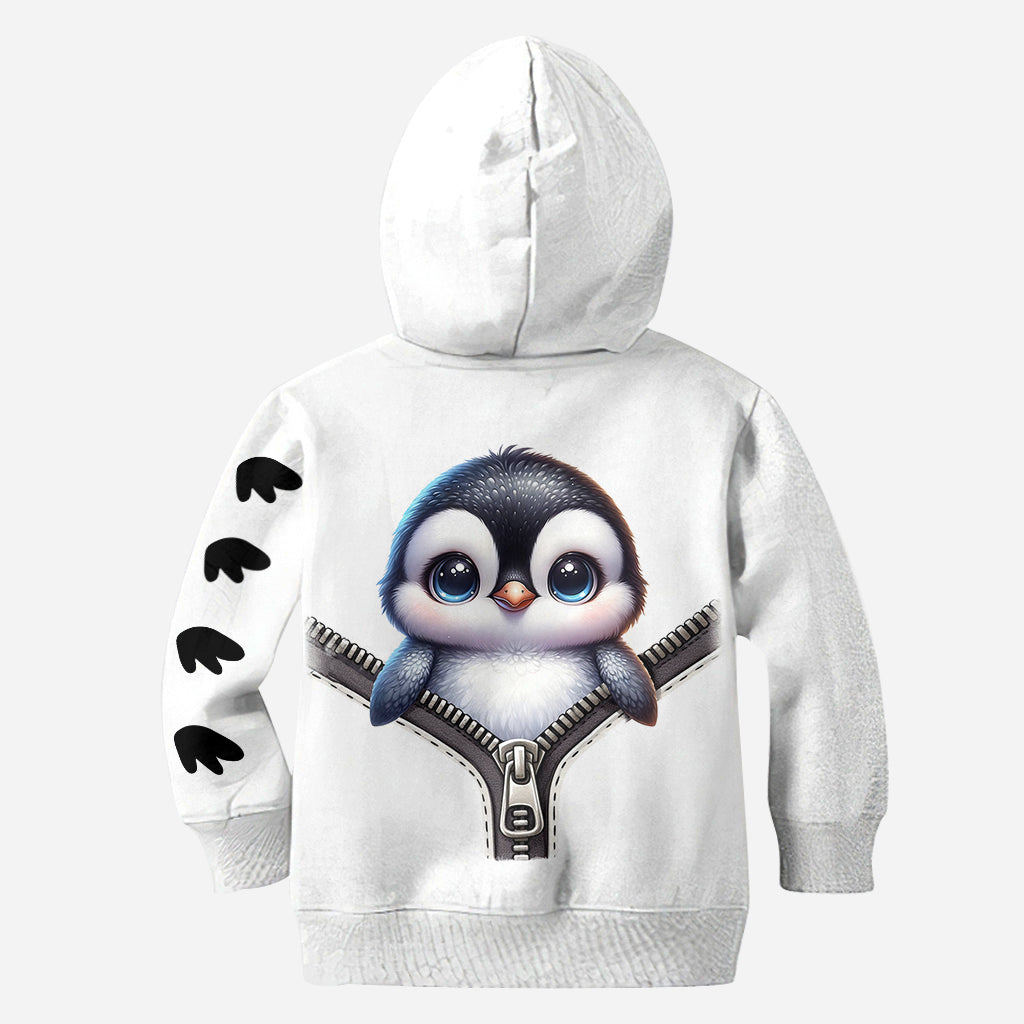 Niedlicher Pinguin – Personalisierter Hoodie und Leggings für Pinguinliebhaber