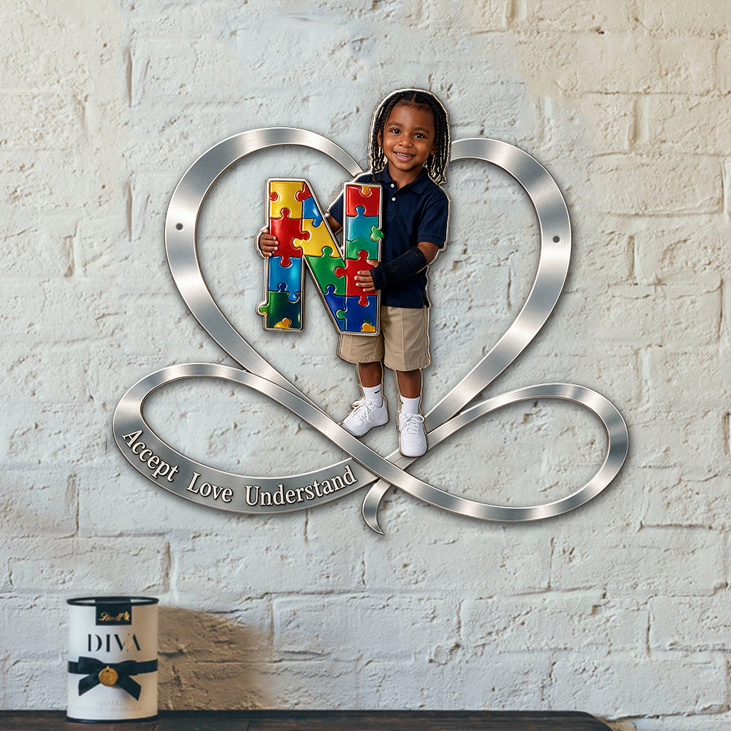 Autims Awareness - Personalized Autism Awareness 3D Printed Cut Metal Sign