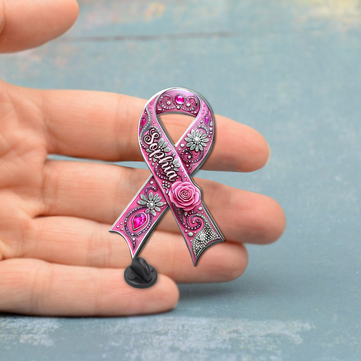 Brustkrebsvorsorge – Personalisierter Anstecker zur Brustkrebsvorsorge