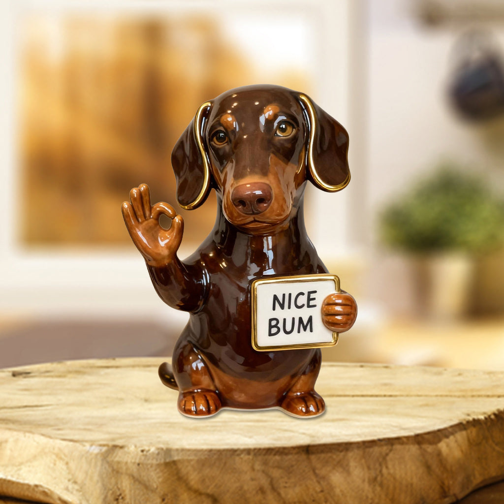 Schöner Po – Personalisierte Acrylplakette in Hundeform