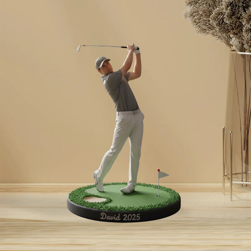 Individuell gestaltete Golf-Acrylplakette nach Foto – personalisierte Golf-Plakette in Sonderform