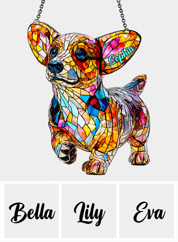 Niedlicher Corgi – Personalisierter Corgi-Fensterhänger als Sonnenfänger 