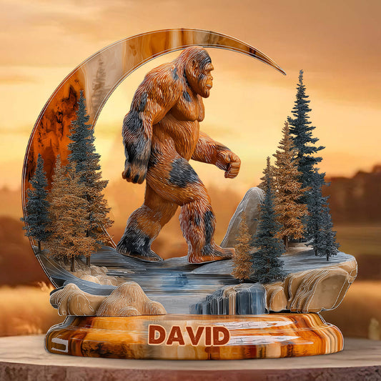 Und hinein in den Wald gehe ich - Personalisierte Wanderplakette aus Acryl in individueller Form