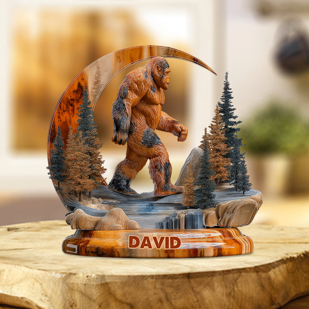 Und hinein in den Wald gehe ich - Personalisierte Wanderplakette aus Acryl in individueller Form