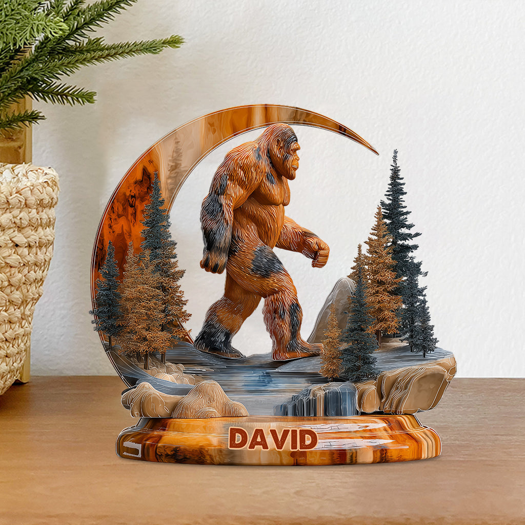 Und hinein in den Wald gehe ich - Personalisierte Wanderplakette aus Acryl in individueller Form