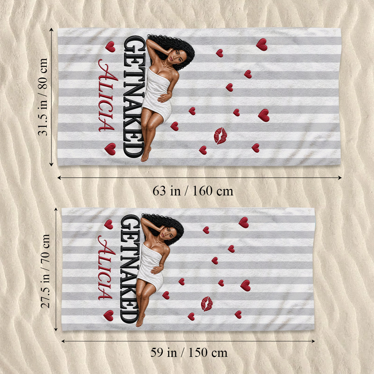 Bath Time - Personalized Spicy Couple Quick-dry Beach Towel/ Bath Towel