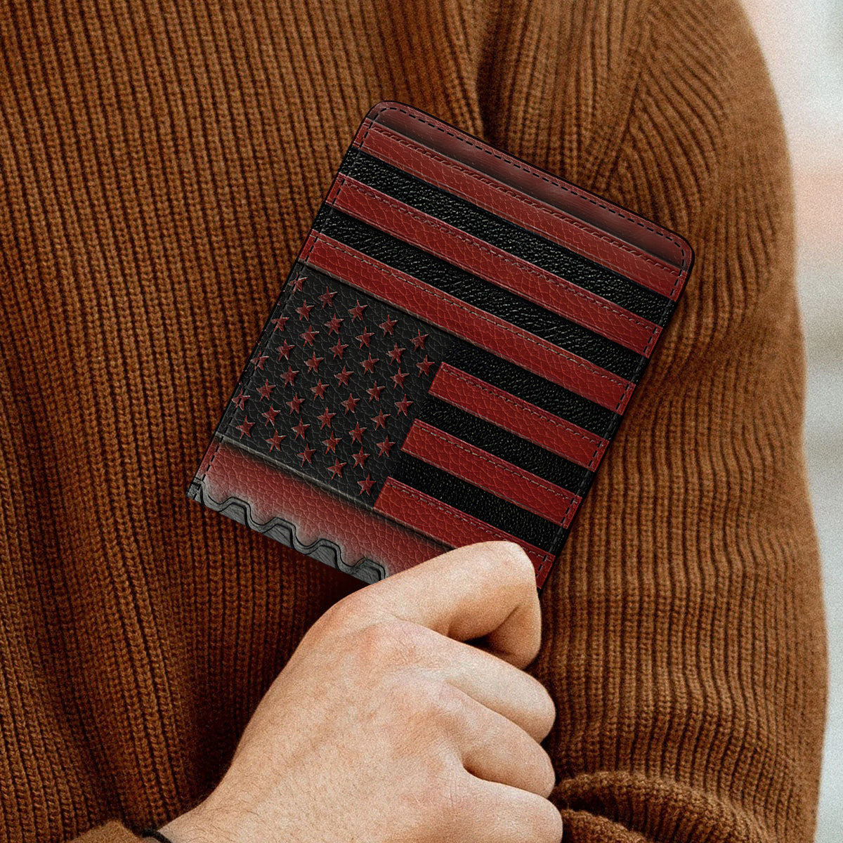 Stolzer Feuerwehrmann – Personalisierte Feuerwehr-Ledergeldbörse