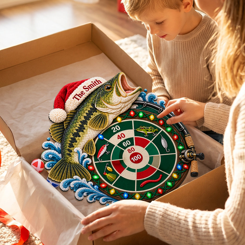 Fishing’s Merry Game Night - Personalized Fishing Sticky Ball Dart Board Set