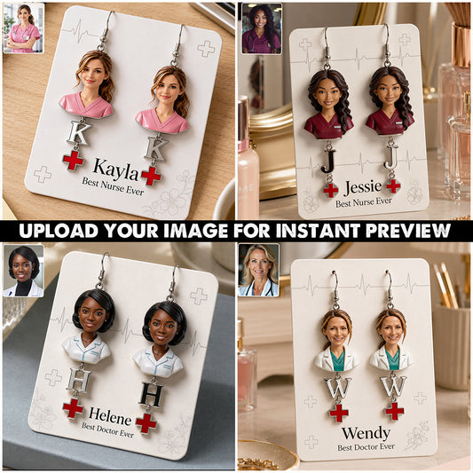 Care With Love - Personalized Nurse Earrings With Card