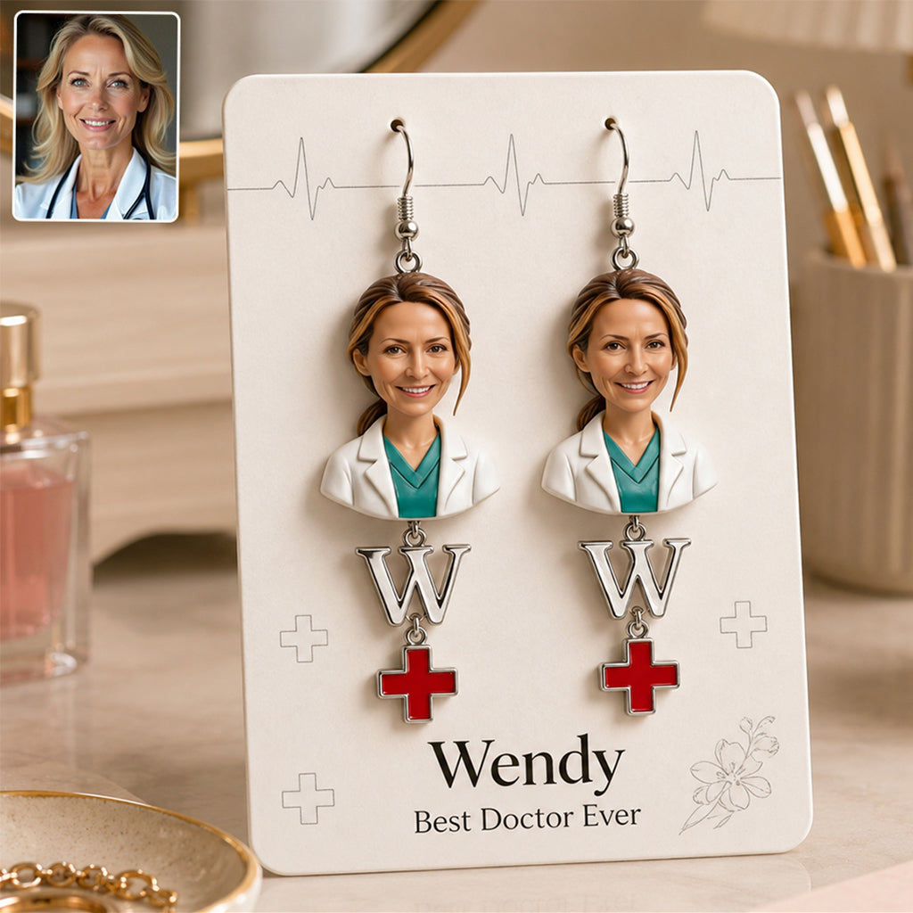 Care With Love - Personalized Nurse Earrings With Card