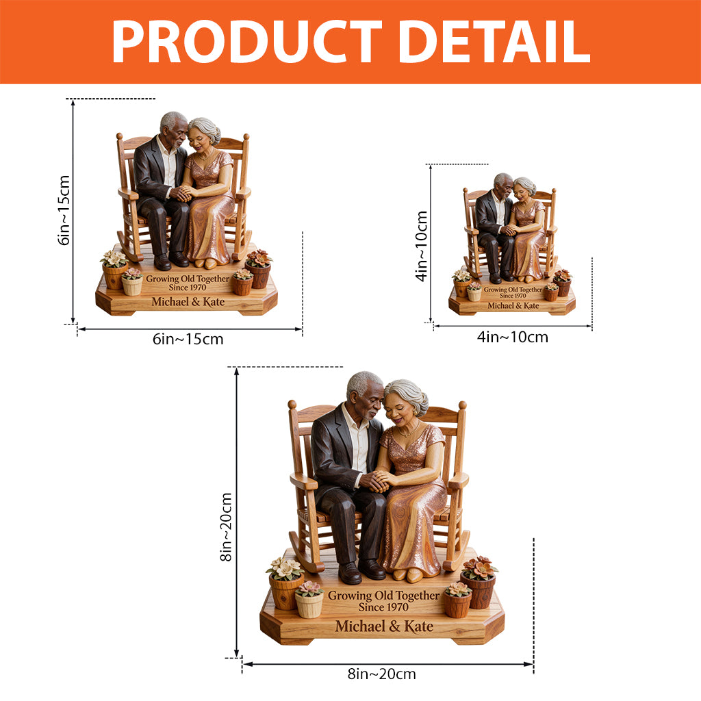 Gemeinsam alt werden – Personalisierte Acrylplakette in individueller Form für Paare