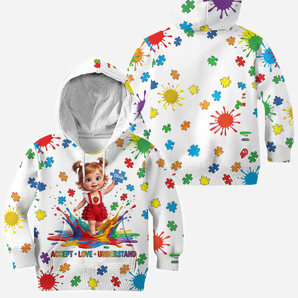 Accept Love Understand Autism Awareness Kids - Personalized Autism Awareness All Over Shirt