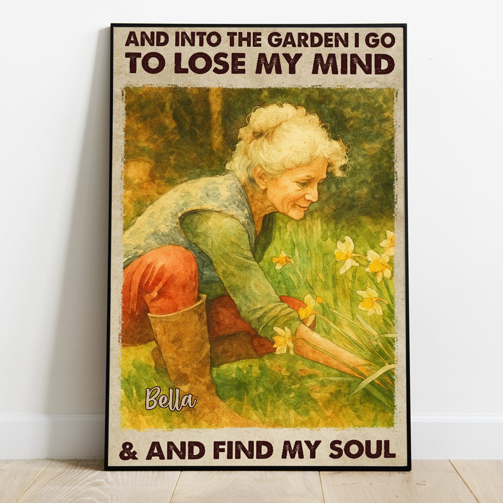Und ich gehe in den Garten, um meinen Verstand zu verlieren – personalisierte Gartenleinwand und Poster