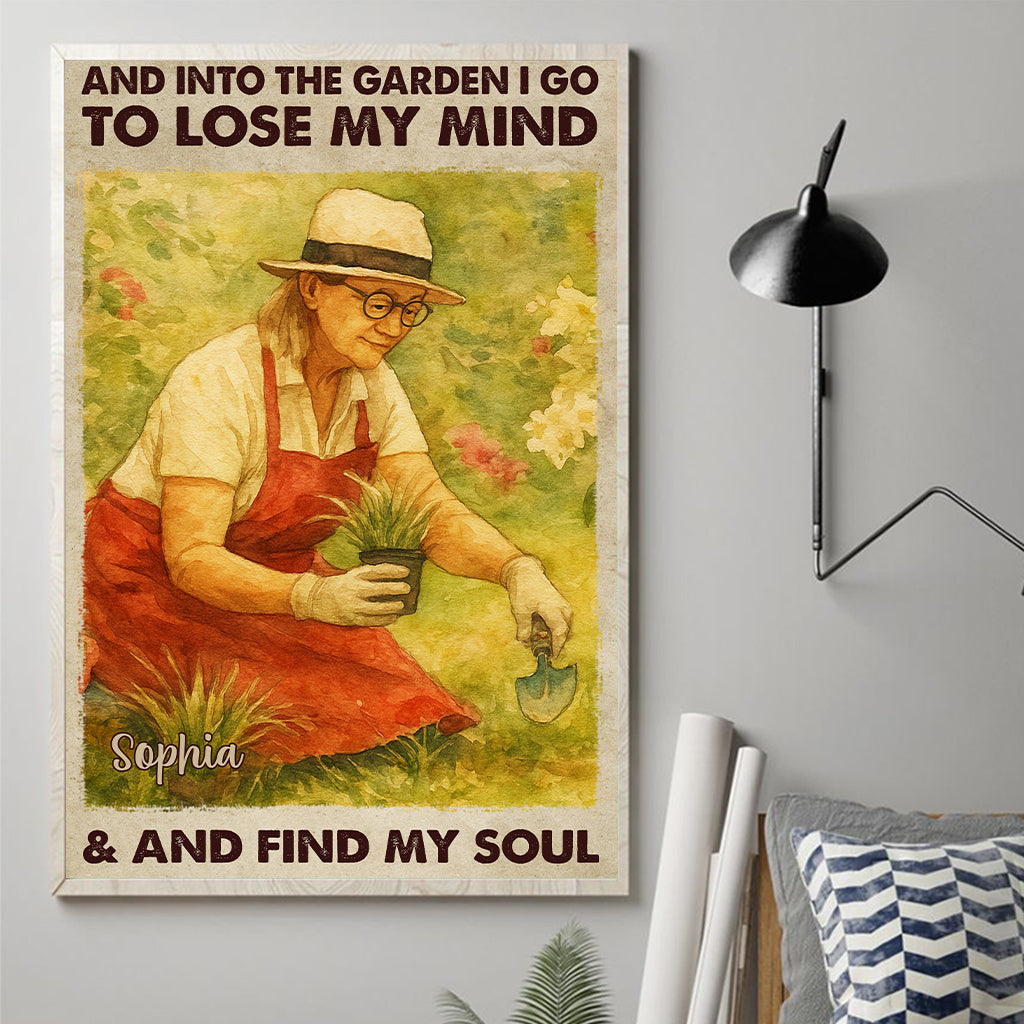 Und ich gehe in den Garten, um meinen Verstand zu verlieren – personalisierte Gartenleinwand und Poster