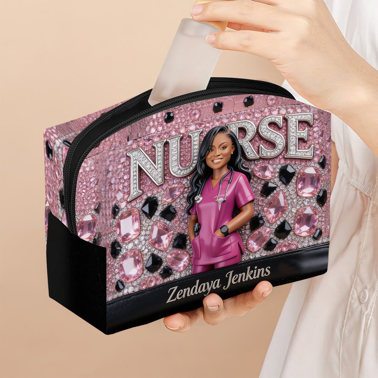 Jeder Titel, jedes Foto - Personalisierte Make-up-Tasche für Krankenschwestern