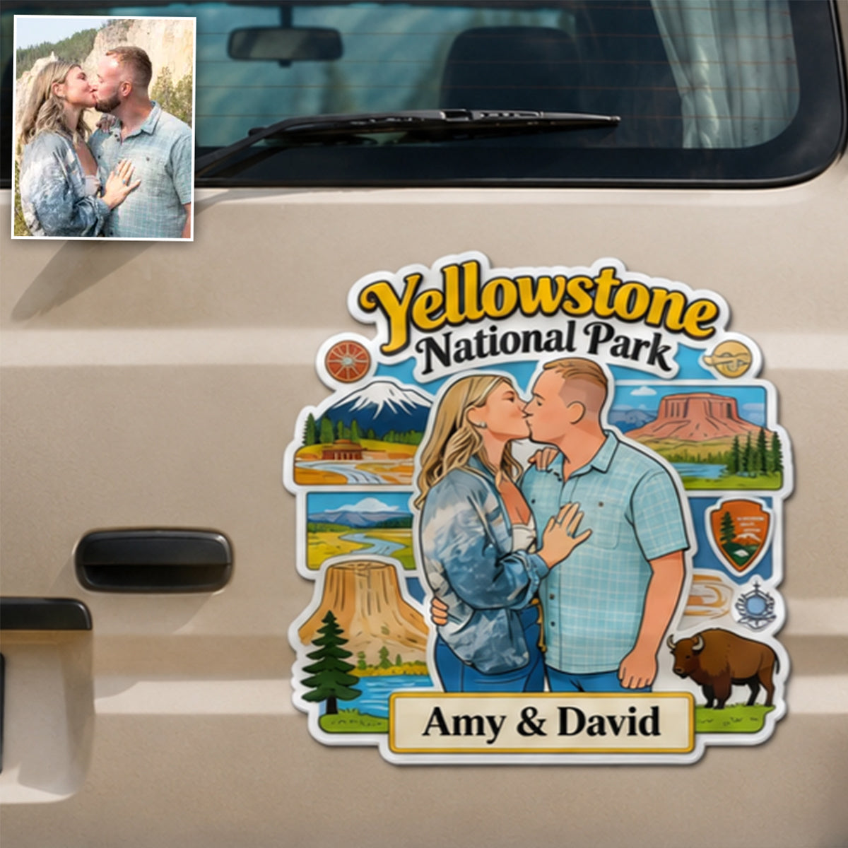 Reiseerinnerungen Nationalpark - Personalisierter Magnet