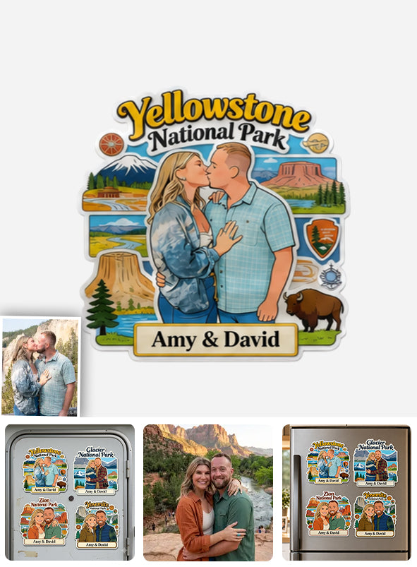 Reiseerinnerungen Nationalpark - Personalisierter Magnet