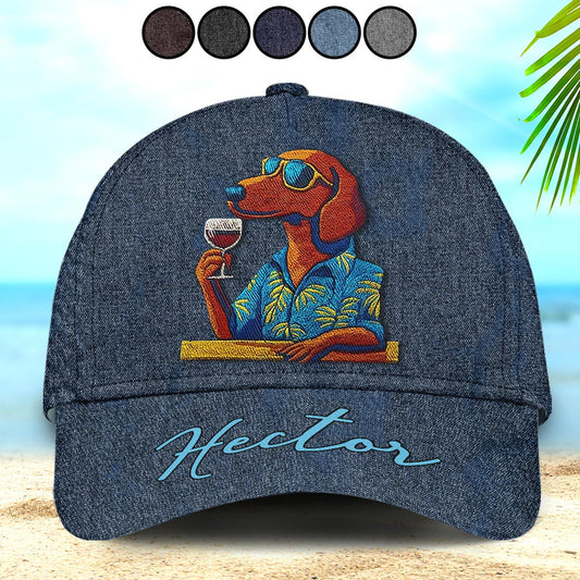 Cool Canine And Wine - Personalisierte Hunde-Klassiker-Kappe