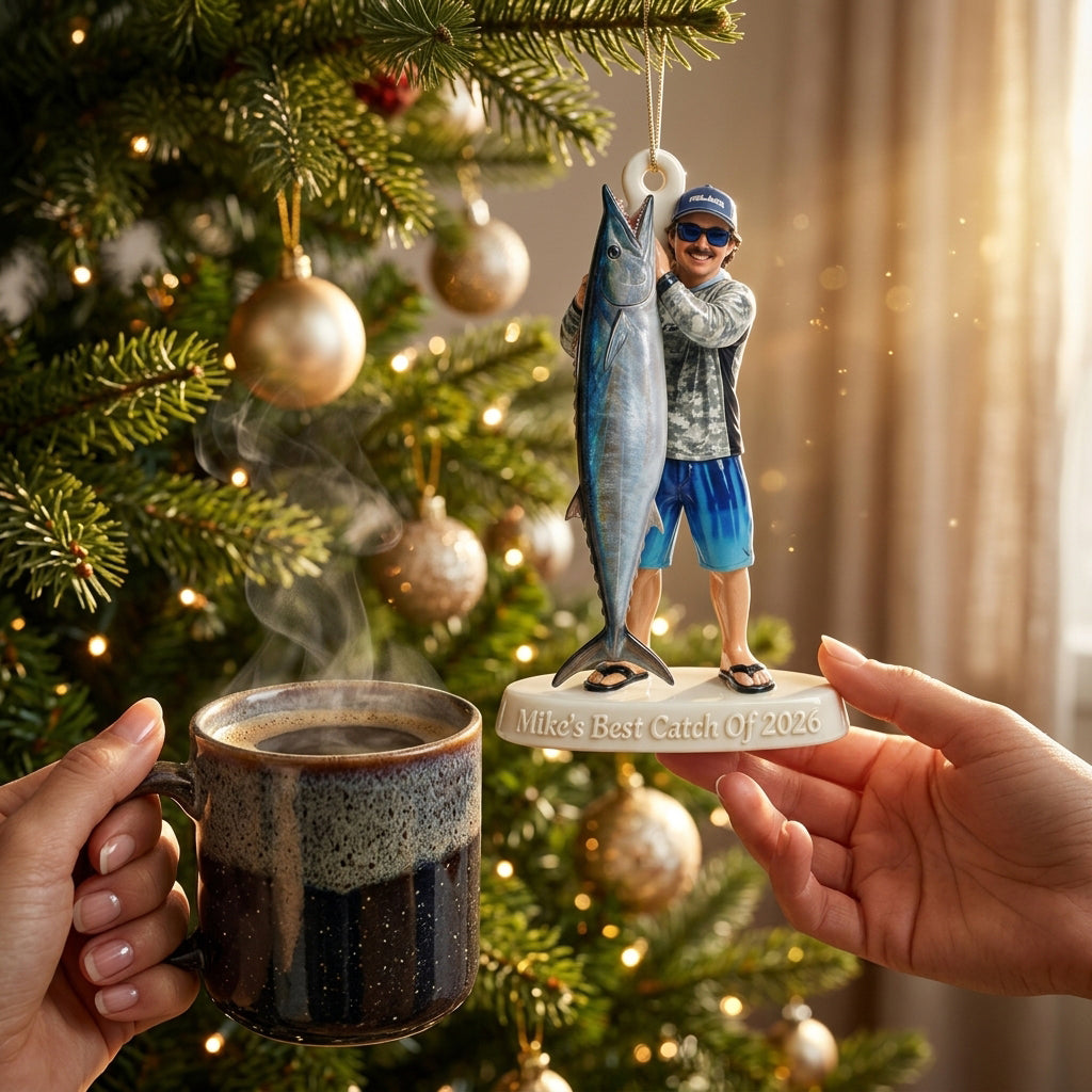 Custom From Any Photo - Personalized Fishing Premium 3D Ornament