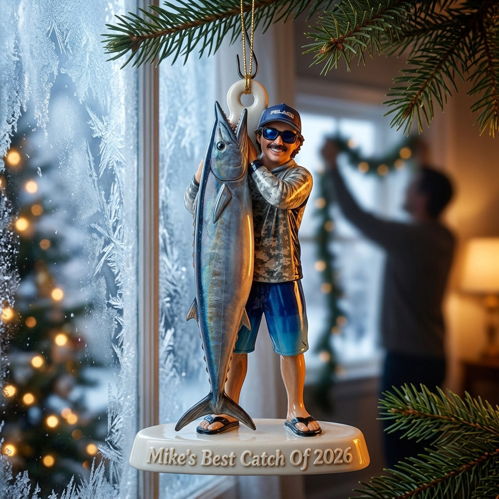 Custom From Any Photo - Personalized Fishing Premium 3D Ornament