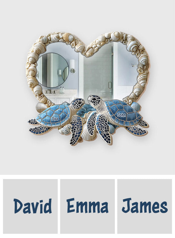 You & Me We Got This - Personalized Turtle Couple Wall Hanging Mirror