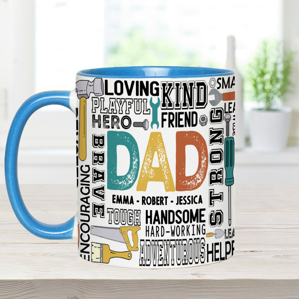 Best Dad Ever - Personalized Father Accent Mug