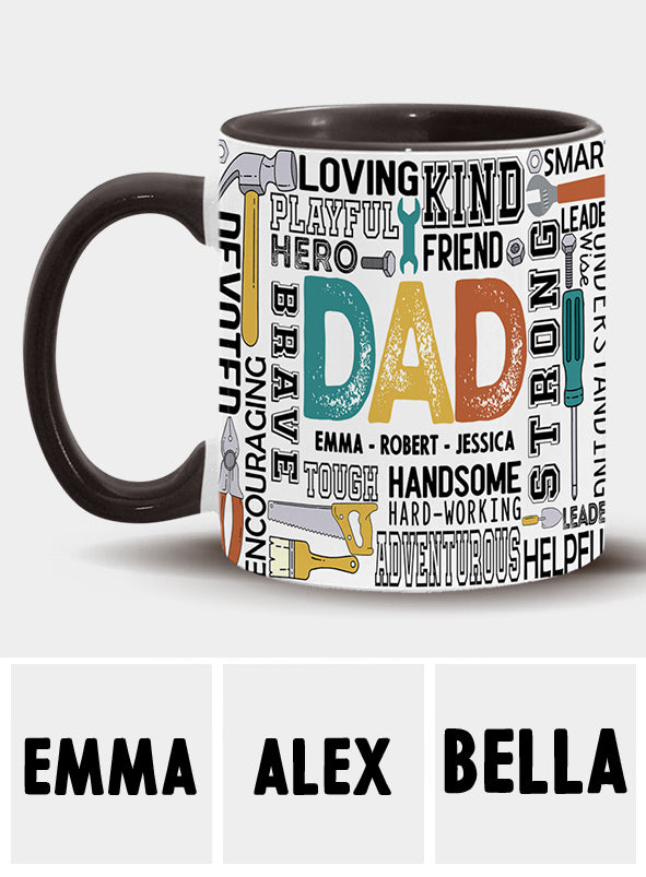 Best Dad Ever - Personalized Father Accent Mug