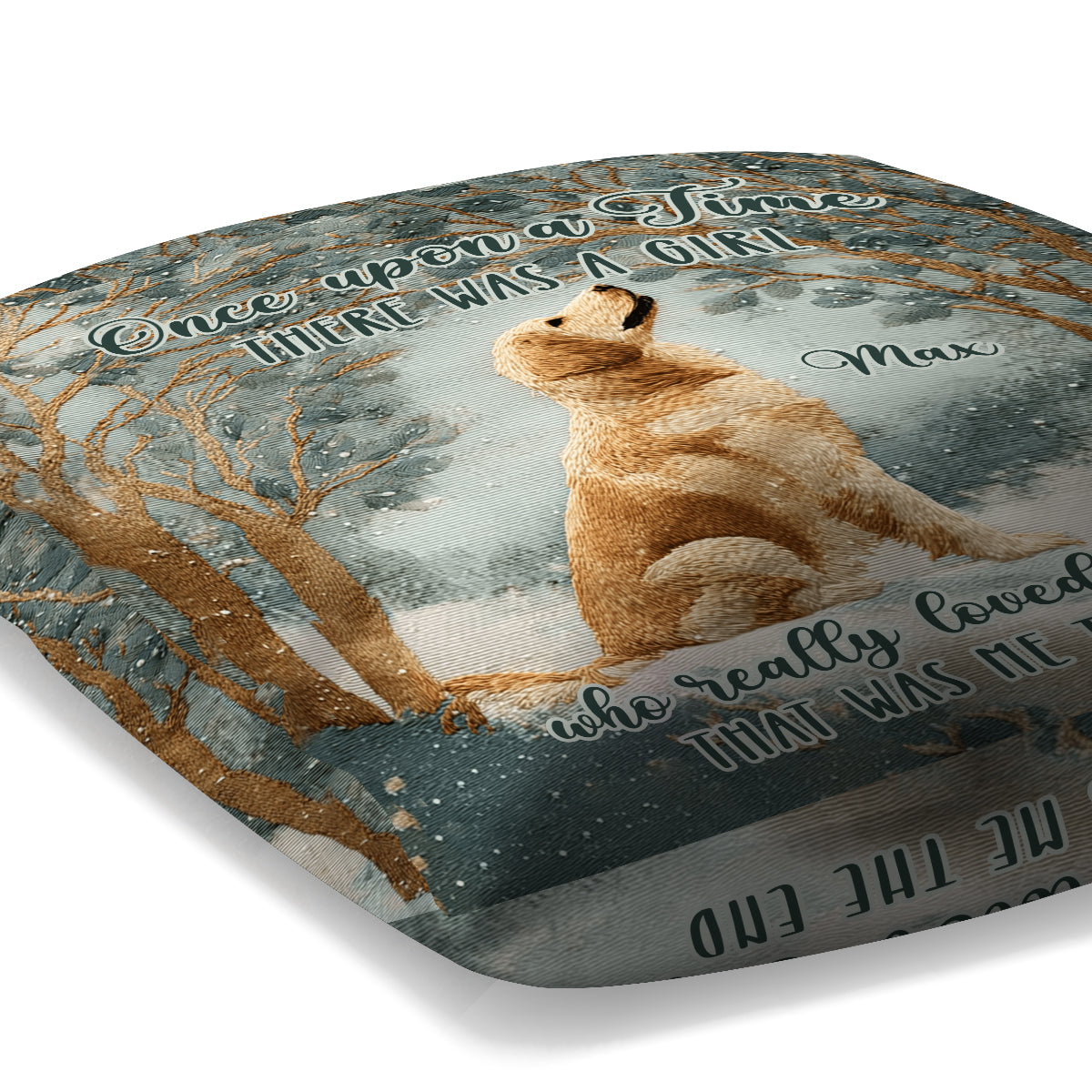 Ein Mädchen, das Hunde über alles liebte – personalisiertes Hunde-Dekokissen