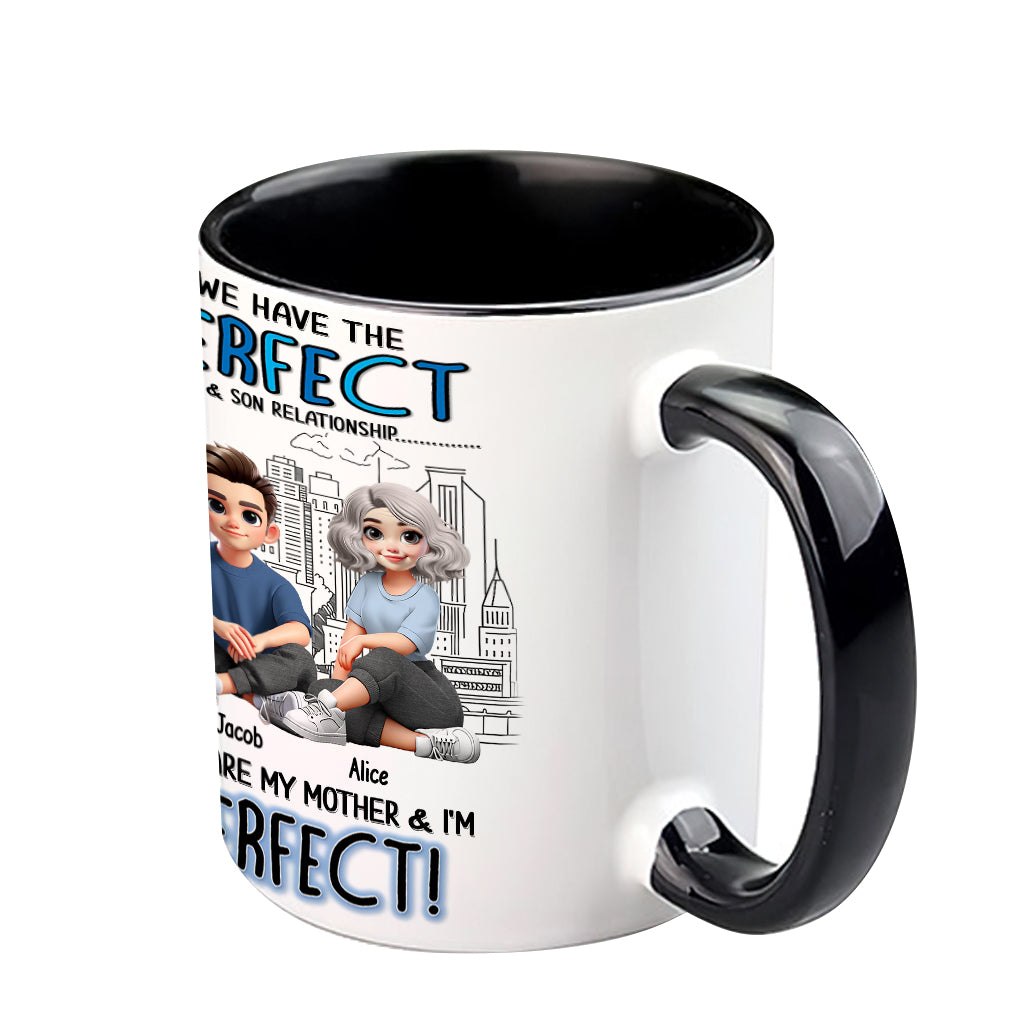 Mutter-Sohn-/Tochter-Beziehung – Personalisierte Tasse mit Muttermotiv