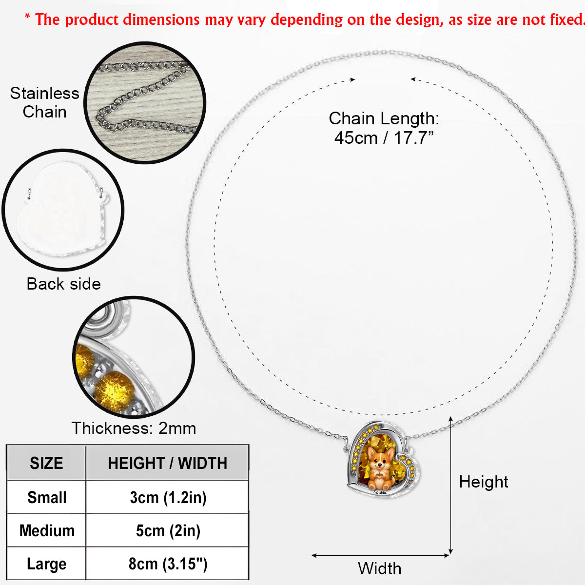 Puppy/ Kitty Makes Heart Hands - Personalized Dog Custom Shaped Pendant Necklace