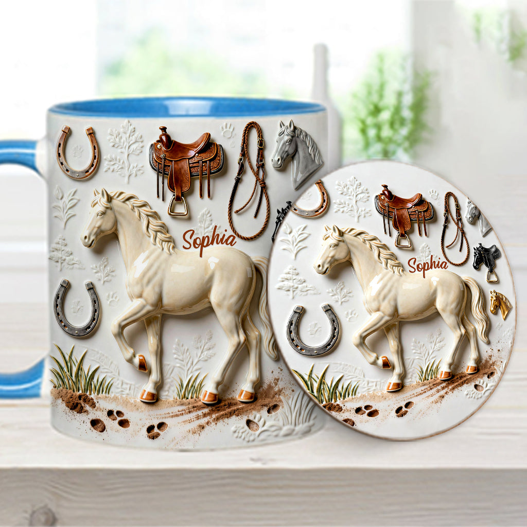 Strong Horse - Personalized Horse Accent Mug & Coaster