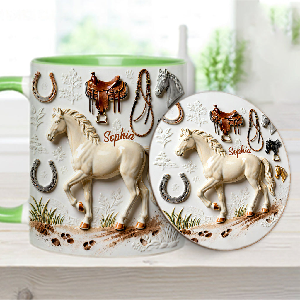 Strong Horse - Personalized Horse Accent Mug & Coaster