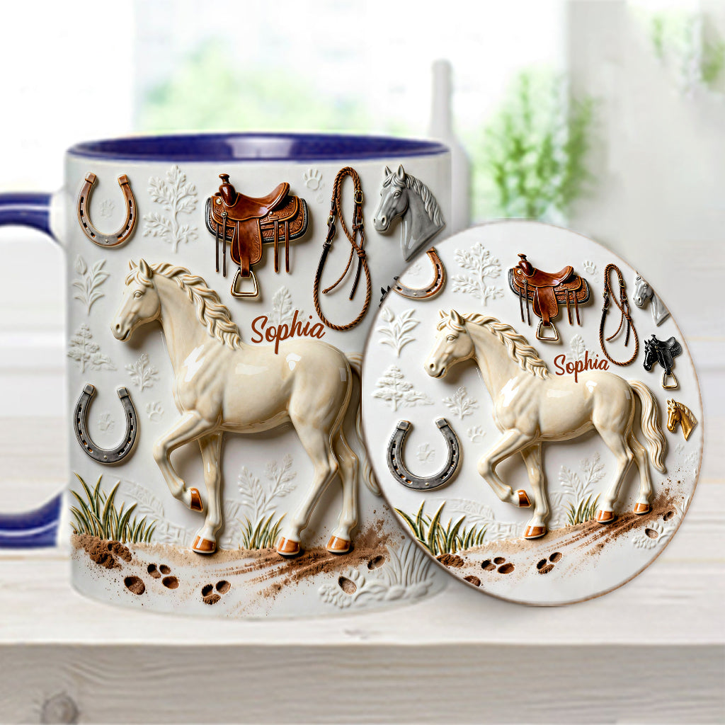 Strong Horse - Personalized Horse Accent Mug & Coaster