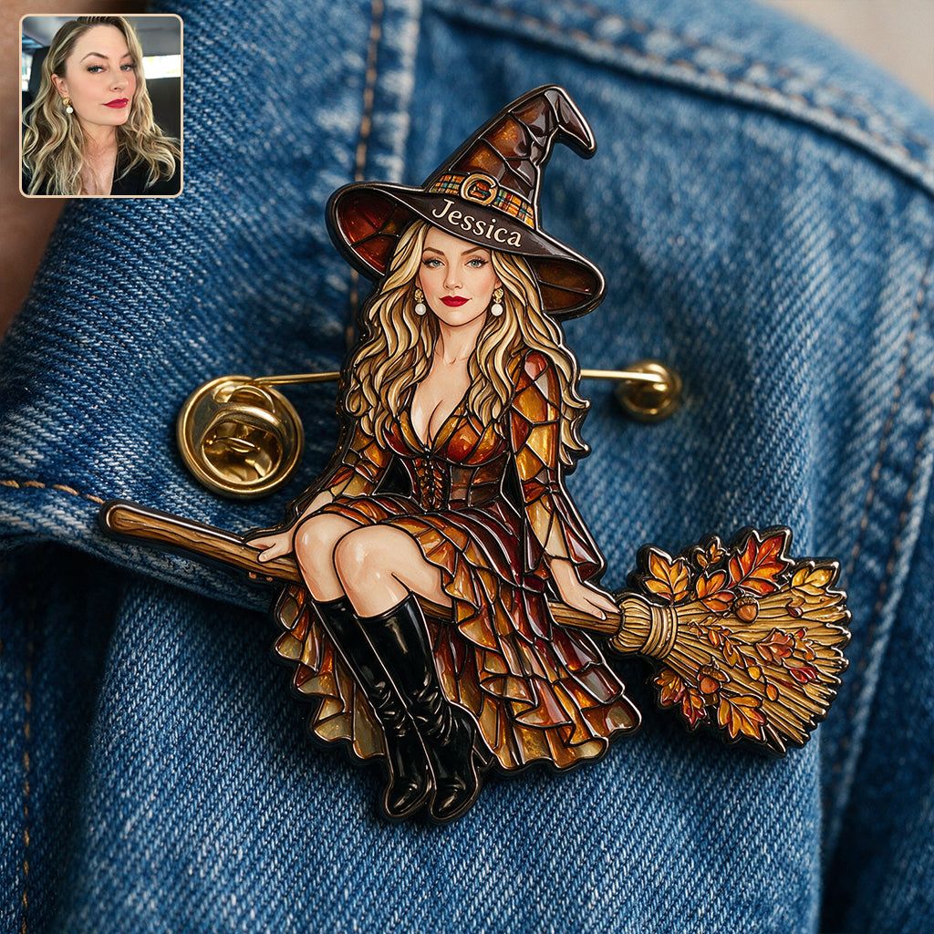 Halloween Vibes - Personalized Witch 3D Embossed Enamel Pin