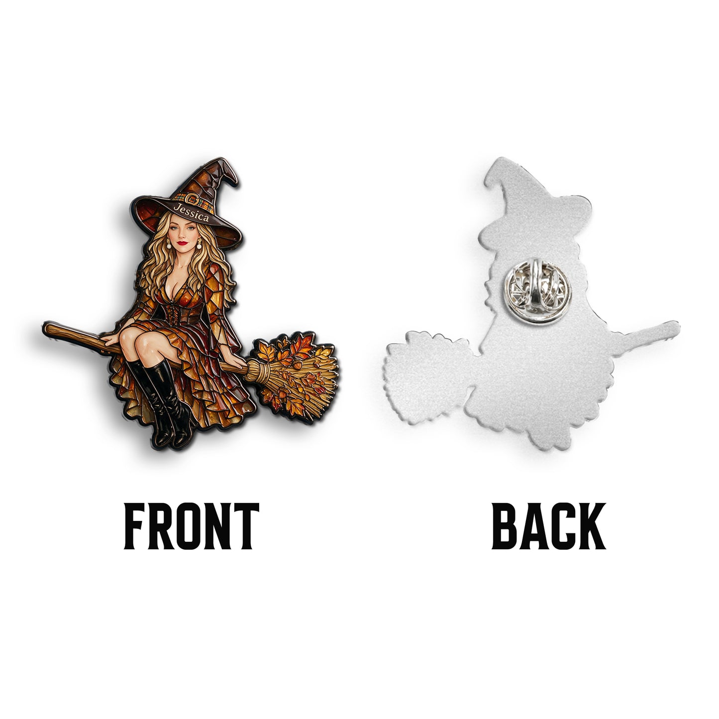 Halloween Vibes - Personalized Witch 3D Embossed Enamel Pin