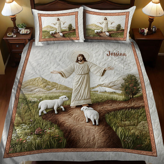 Jesus-Lampe – Personalisiertes Weihnachtsquilt-Set