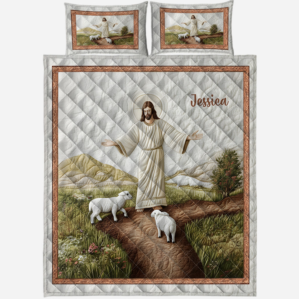 Jesus-Lampe – Personalisiertes Weihnachtsquilt-Set