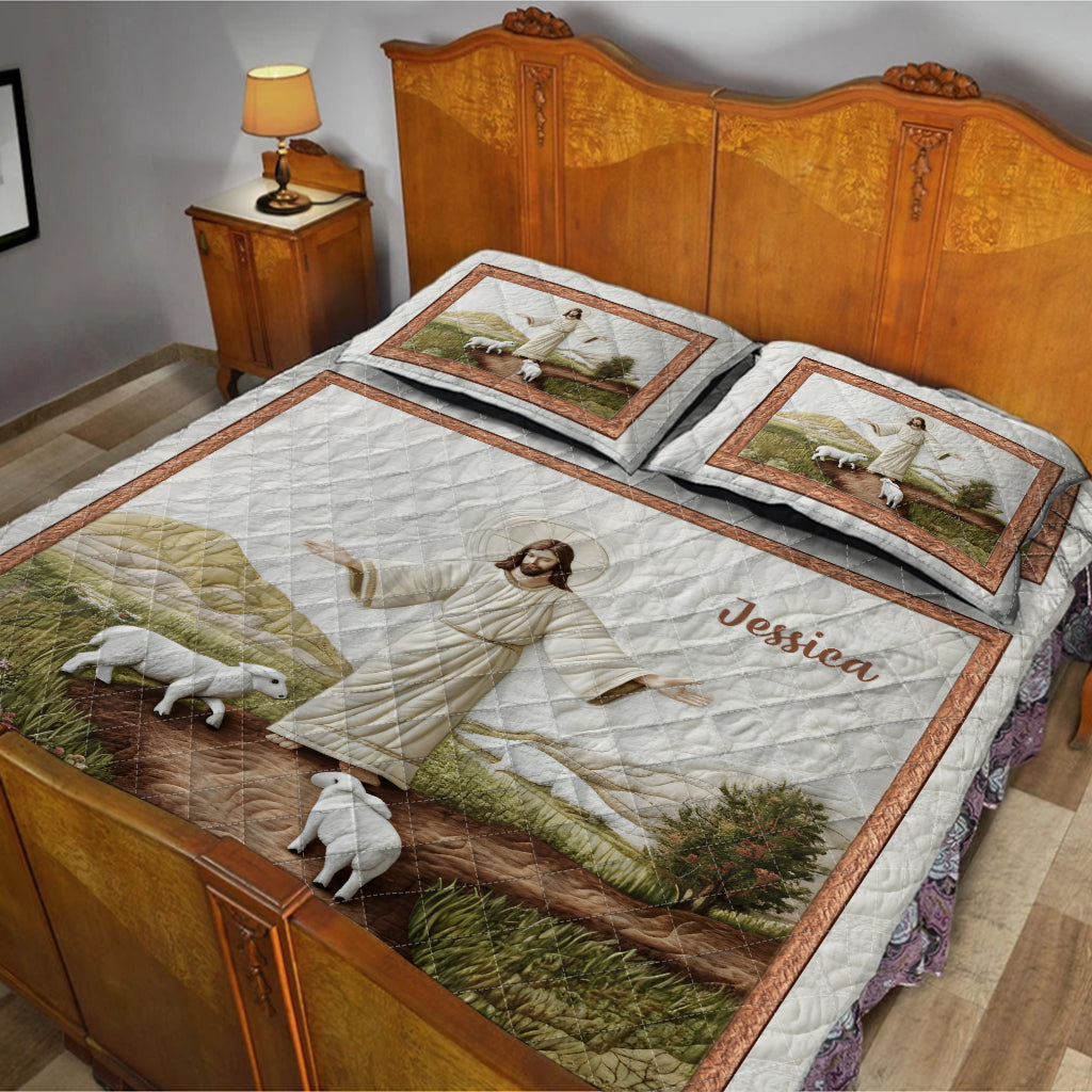 Jesus-Lampe – Personalisiertes Weihnachtsquilt-Set