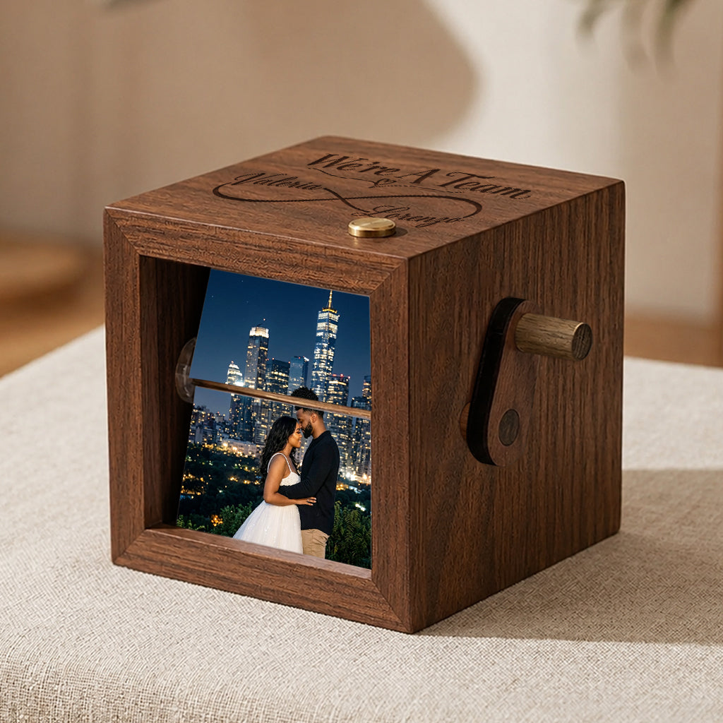Couple Photo Keepsake Box - Personalized Couple Engraved Flipbook Animation Box