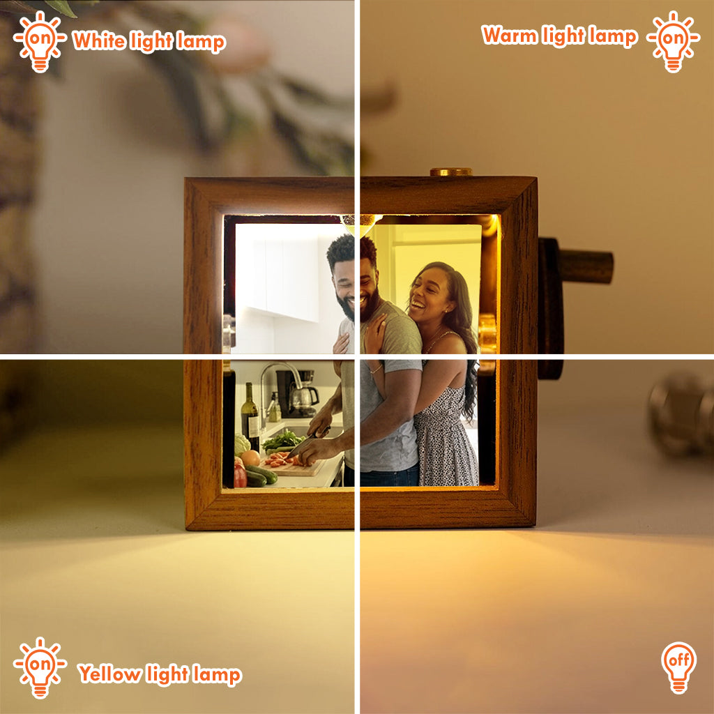 Couple Photo Keepsake Box - Personalized Couple Engraved Flipbook Animation Box
