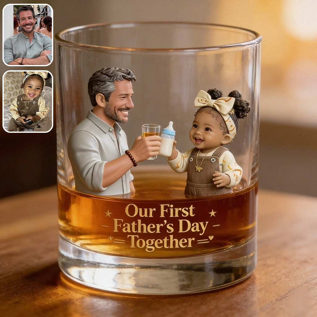 Erster Vatertag zusammen - Personalisierbares Whiskeyglas für Väter