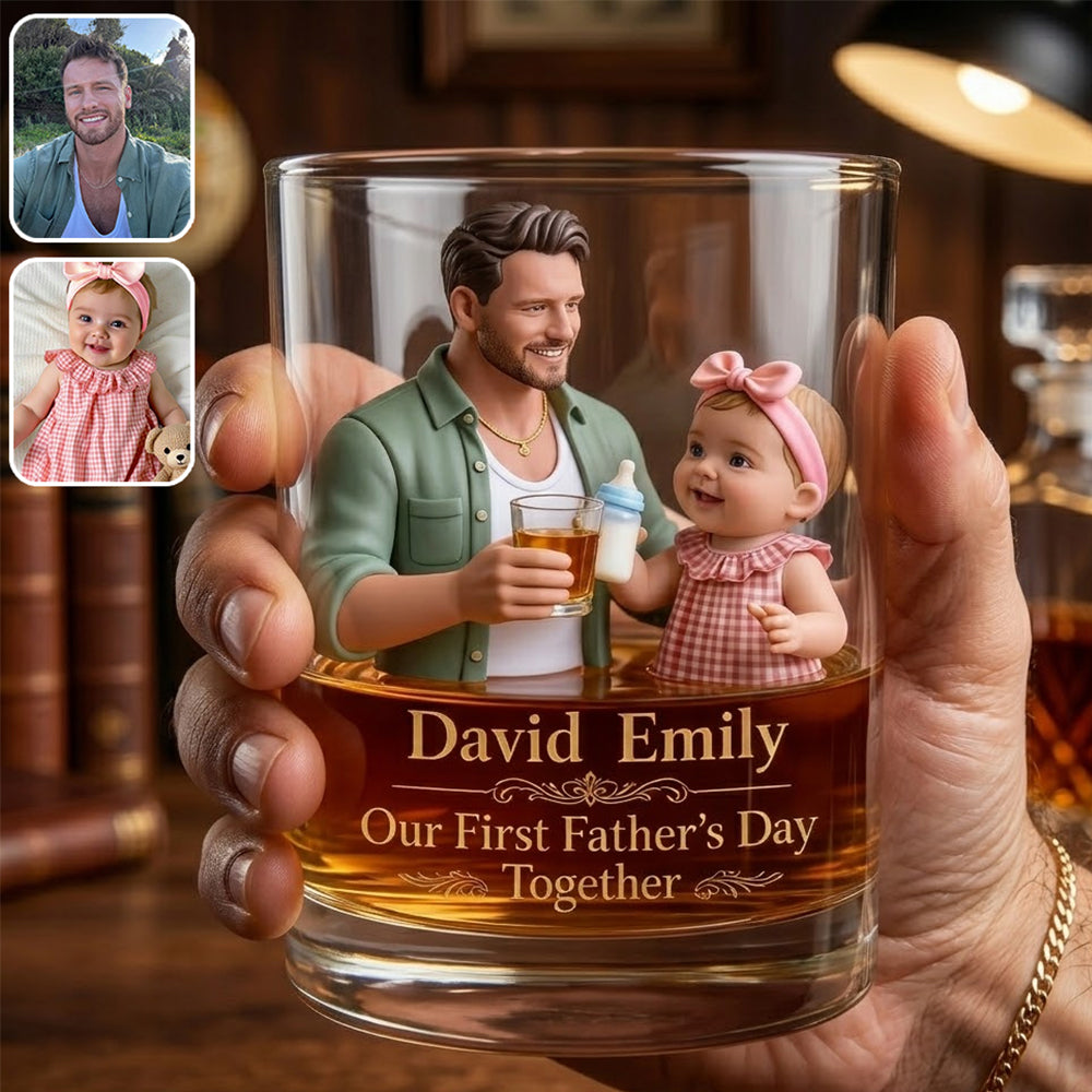 Erster Vatertag zusammen - Personalisierbares Whiskeyglas für Väter