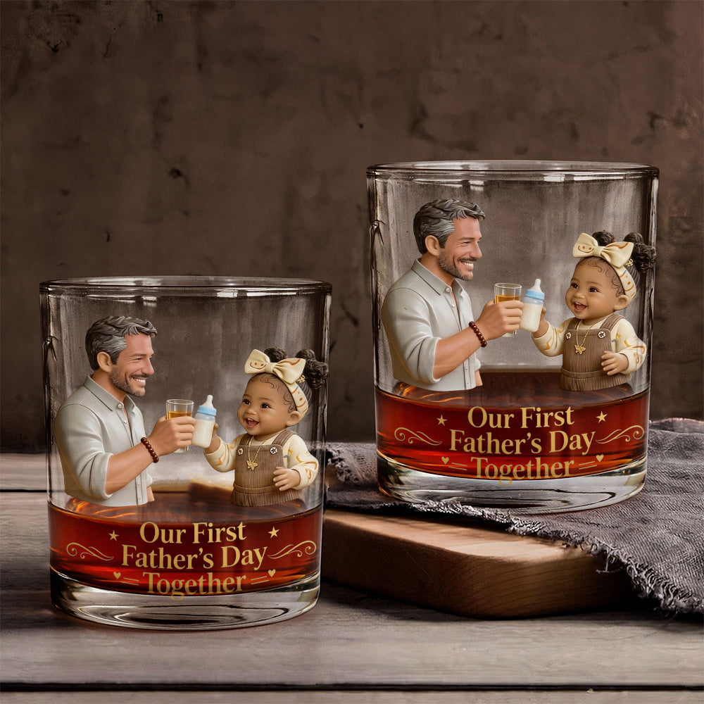 Erster Vatertag zusammen - Personalisierbares Whiskeyglas für Väter